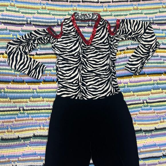 80s Zebra sequin jumpsuit - Picture 2 of 9